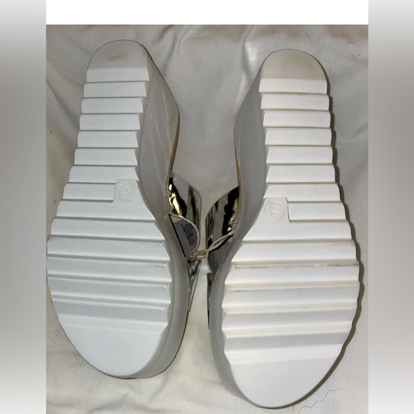 Women’s Mossimo Miriam Silver Platform Wedge Sandals US Size 8 New In Box - Picture 11 of 12